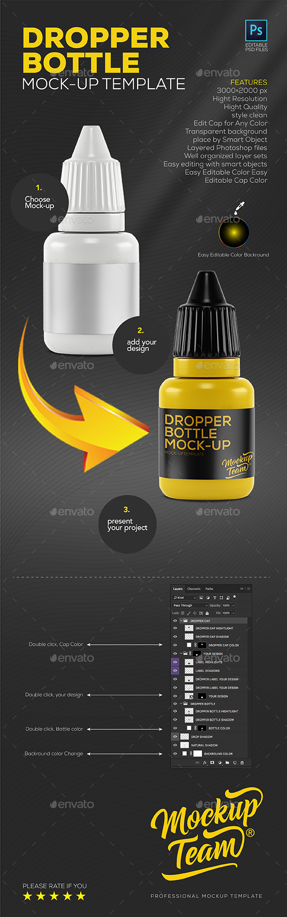Dropper Bottle Mockup Template - Product Mock-Ups Graphics
