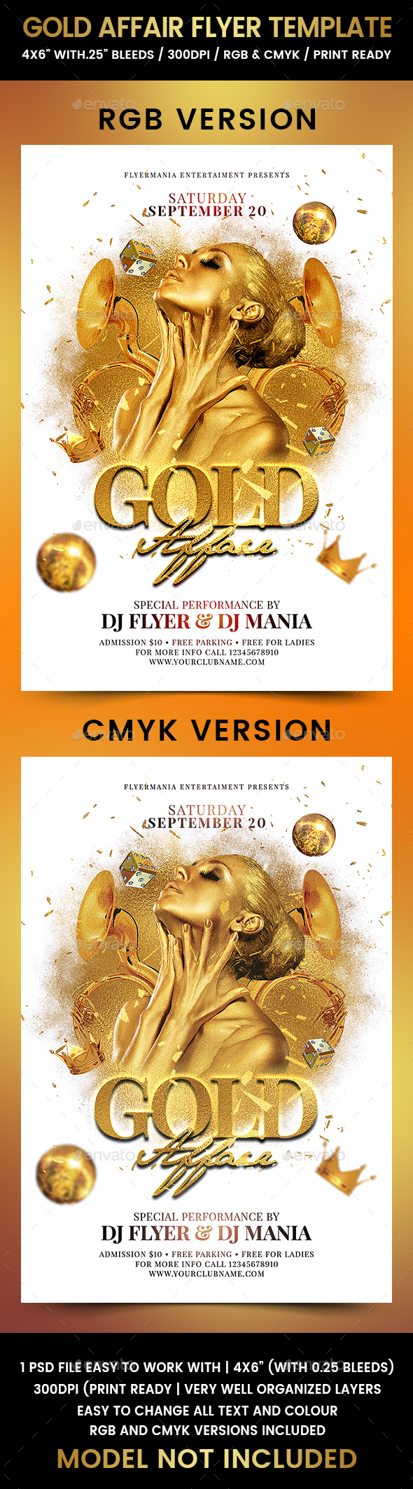 Gold Affair Flyer Template - Flyers Print Templates