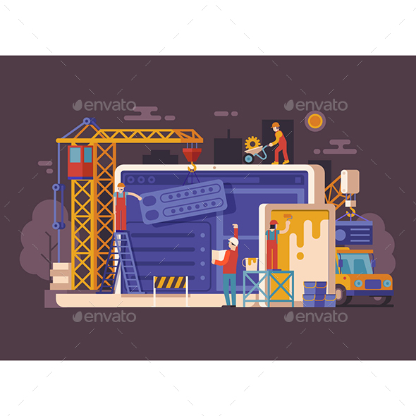 Site Maintenance Page Background - Conceptual Vectors