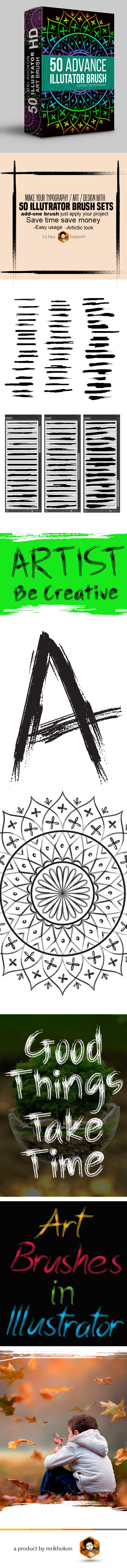 50 Illustrator Brush Sets 6 - Illustrator Add-ons