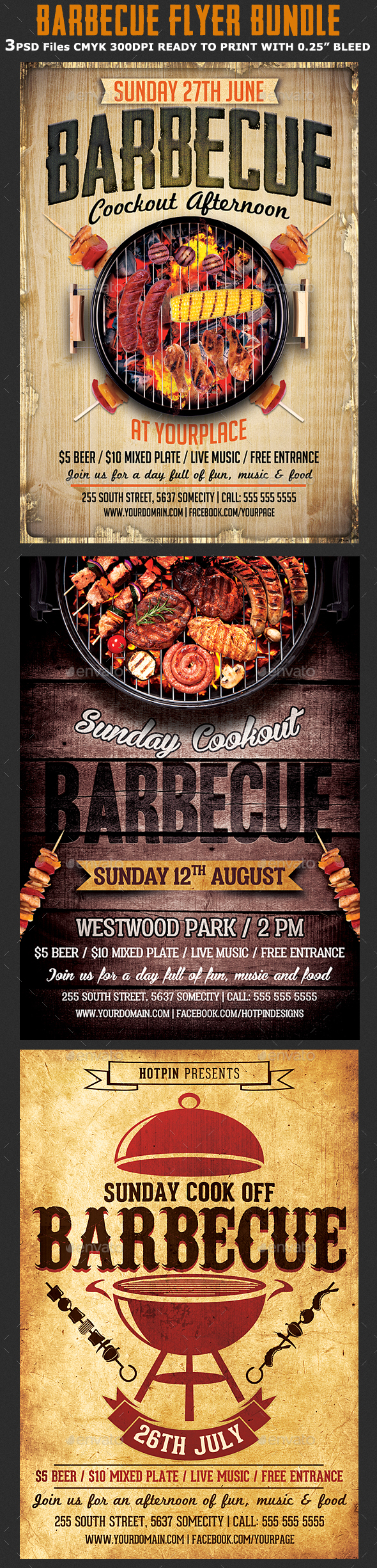 Barbecue Flyer Template Bundle - Events Flyers