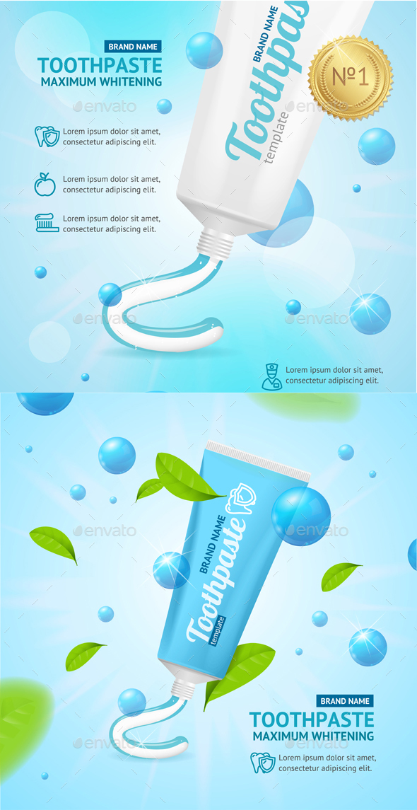 Whitening Toothpaste Promotion Concept Card - Health/Medicine Conceptual