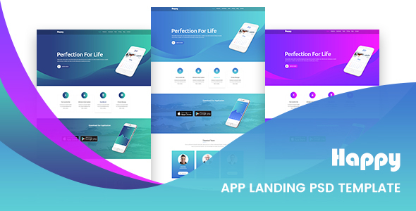 Happy App Landing - ThemeForest 20374075