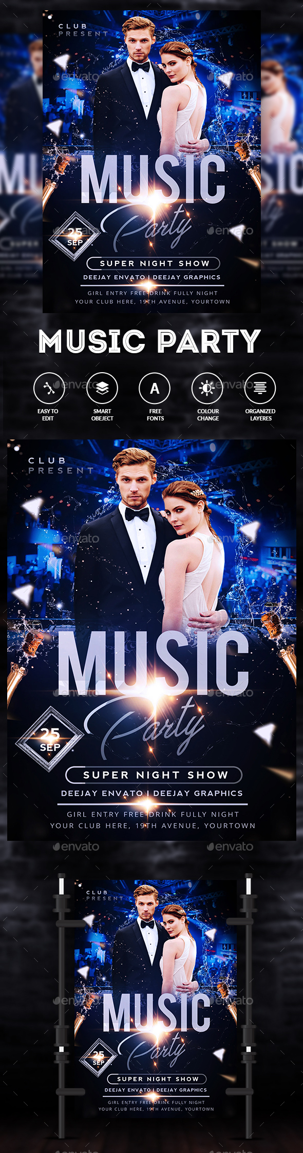 GraphicRiver City Music Party Flyer 20374227 GraphicRiver City Music Party Flyer 20374227