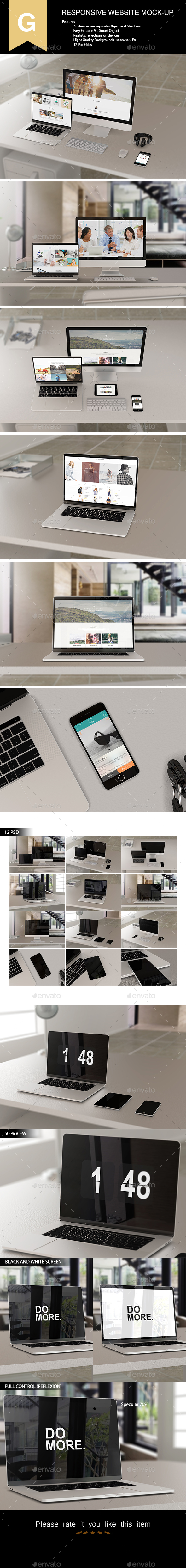 Responsive Website Mock-Up - Product Mock-Ups Graphics