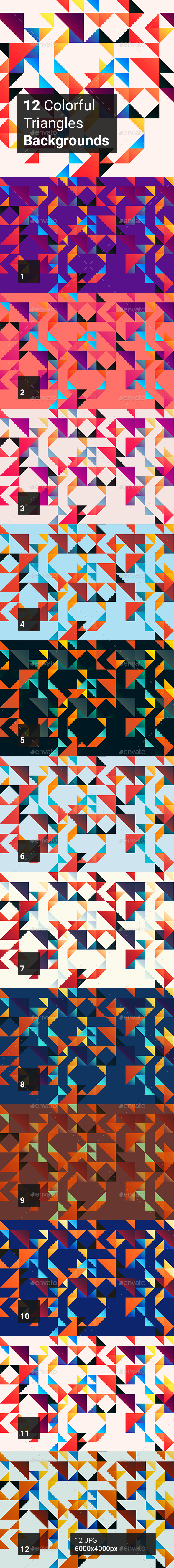 GraphicRiver Colorful Triangles Backgrounds 20375037 GraphicRiver Colorful Triangles Backgrounds 20375037