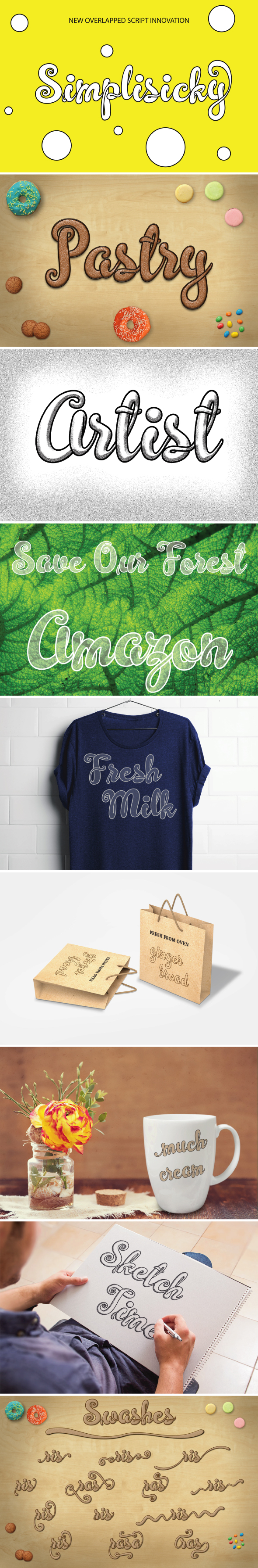 Simplisicky Script (Layered Font) - Calligraphy Script