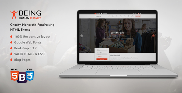 BeingHuman - Non Profit, NGO and Charity HTML Template - Charity Nonprofit