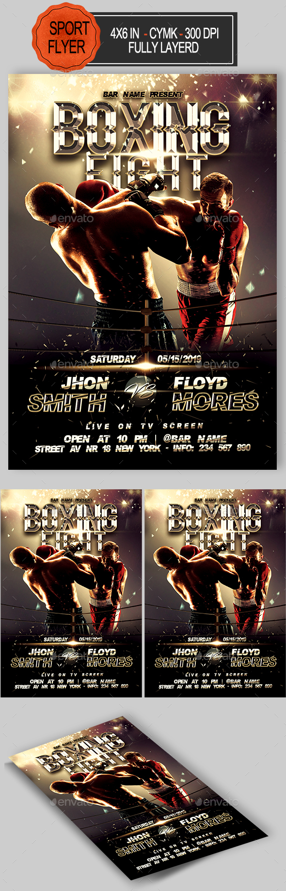 GraphicRiver Boxing Flyer 20376393 GraphicRiver Boxing Flyer 20376393