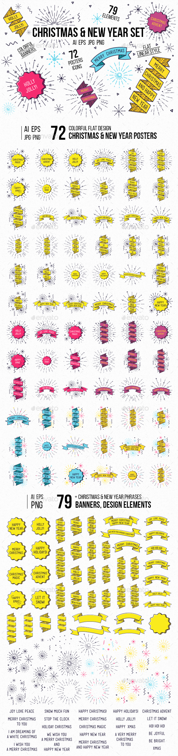 Christmas & New Year Set - Decorative Symbols Decorative