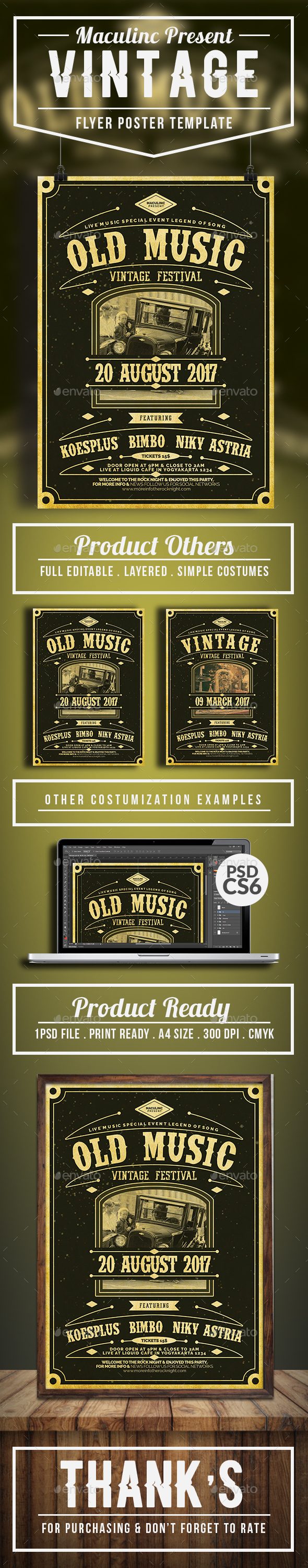 Vintage Flyer/Poster Vol.7 - Concerts Events