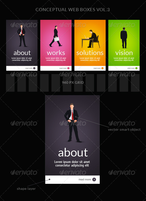 Web Box or Banner Templates 3 - Web Elements