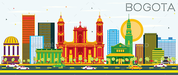 GraphicRiver Bogota Colombia Skyline with Color Buildings and Blue Sky 20377856 GraphicRiver Bogota Colombia Skyline with Color Buildings and Blue Sky 20377856