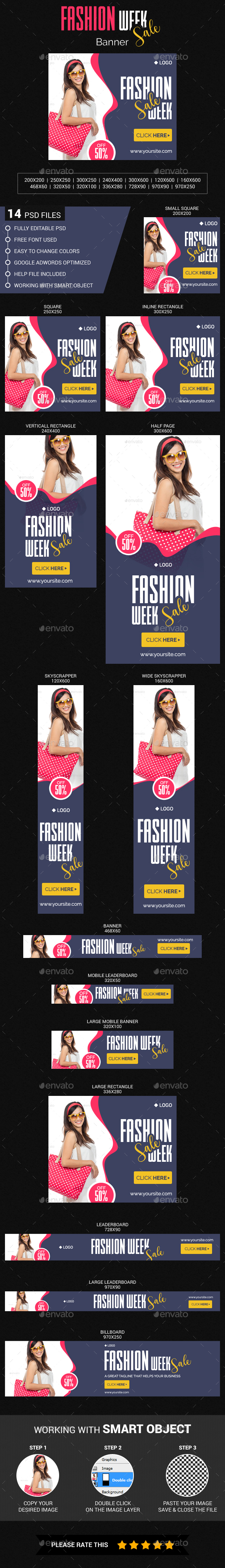 Fashion Week Sale - Banners & Ads Web Elements