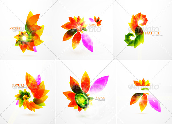 Colorful floral background pack - Flowers & Plants Nature