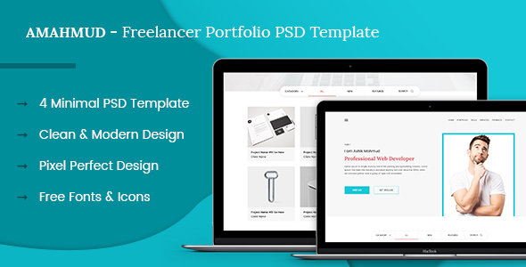 ThemeForest AMAHMUD Freelancer Portfolio PSD Template 20381065 ThemeForest AMAHMUD Freelancer Portfolio PSD Template 20381065