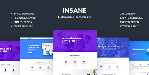 INSANE Multipurpose PSD Template