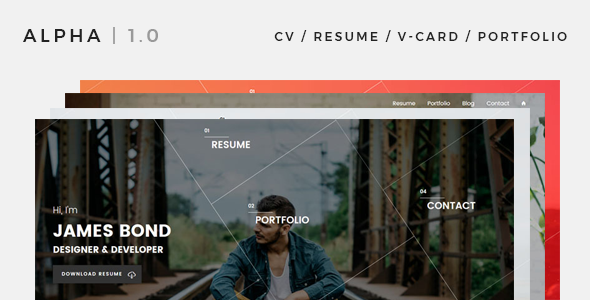 ThemeForest Alpha CV Resume vCard Portfolio Template 20381622 ThemeForest Alpha CV Resume vCard Portfolio Template 20381622