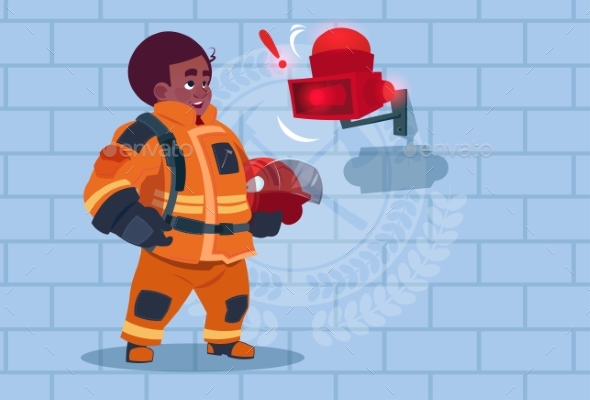 Fireman Hears Alarm - People Characters