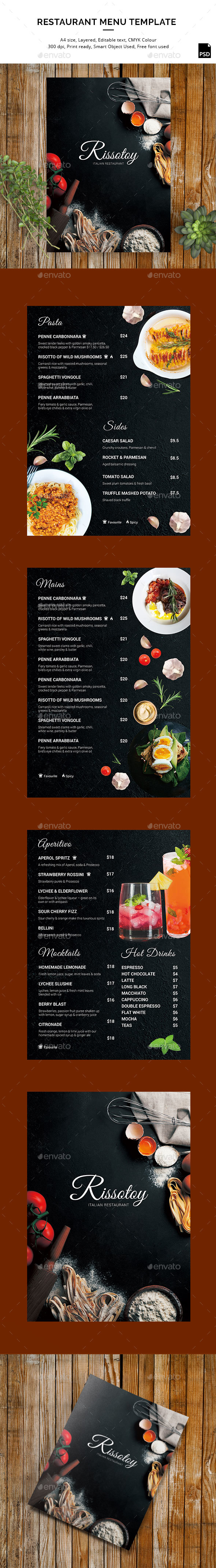 Rissotoy - Restaurant Menu in A4 size