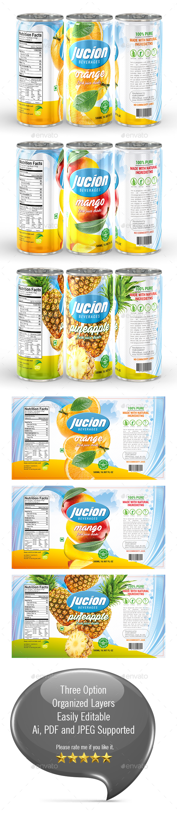 Juice Label Template - Print Templates