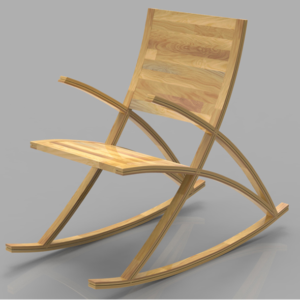 Wishbone Rocking Chair - 3Docean 20384318