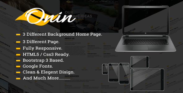 ThemeForest Onin Responsive Onepage Bootstrap Template 20272148 ThemeForest Onin Responsive Onepage Bootstrap Template 20272148