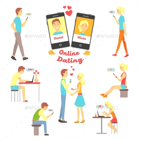 GraphicRiver Online Dating App People Finding Love Using 20384522 GraphicRiver Online Dating App People Finding Love Using 20384522