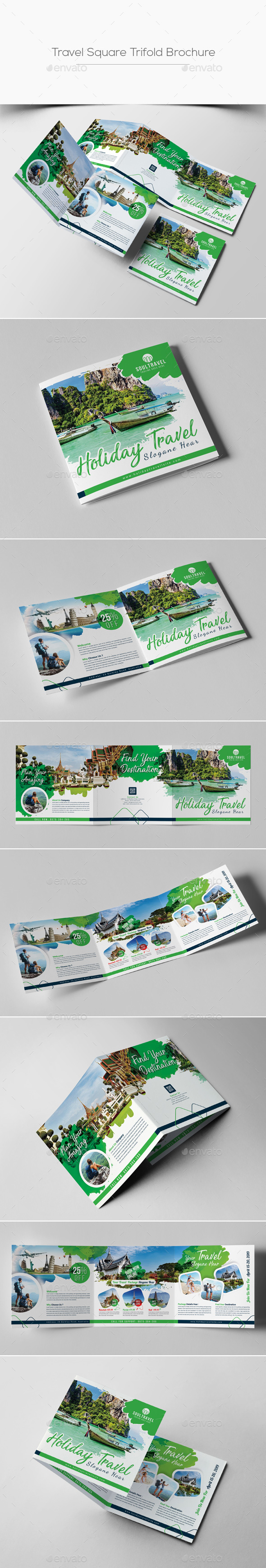 Travel Square Trifold Brochure - Corporate Brochures