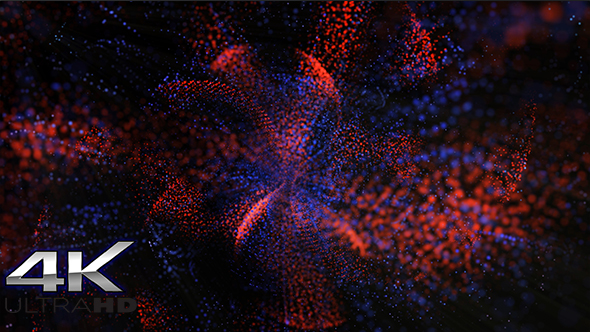 Blue and Red Rotation Particles Background