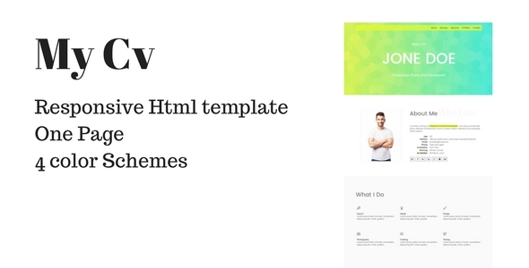 my cv - responsive resume   portfolio html template
