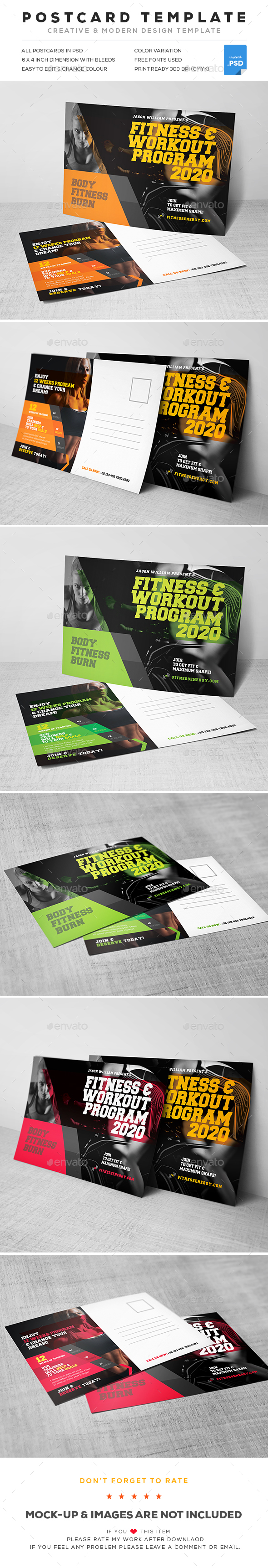 Gym Postcard - Cards & Invites Print Templates