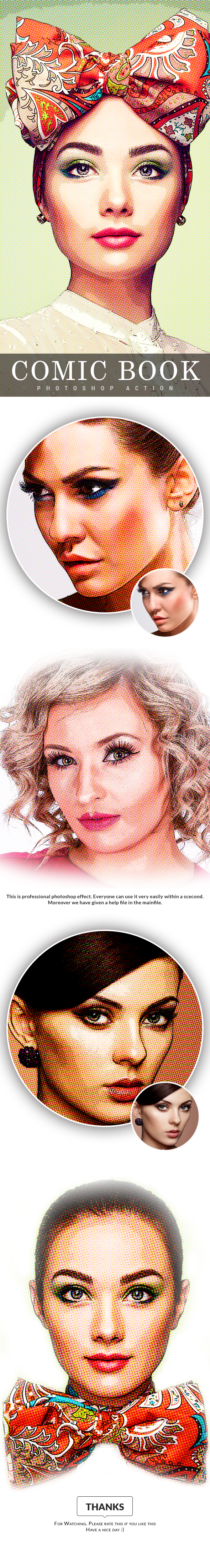 Comic Book Photoshop Action - Photo Effects Actions