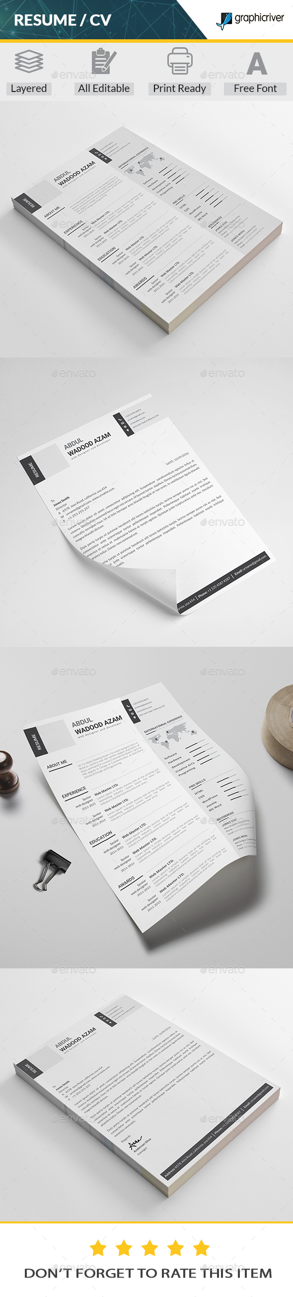 GraphicRiver Resume 20387172 GraphicRiver Resume 20387172