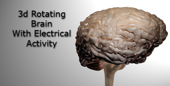Rotating Brain With Electrical Activity alt
