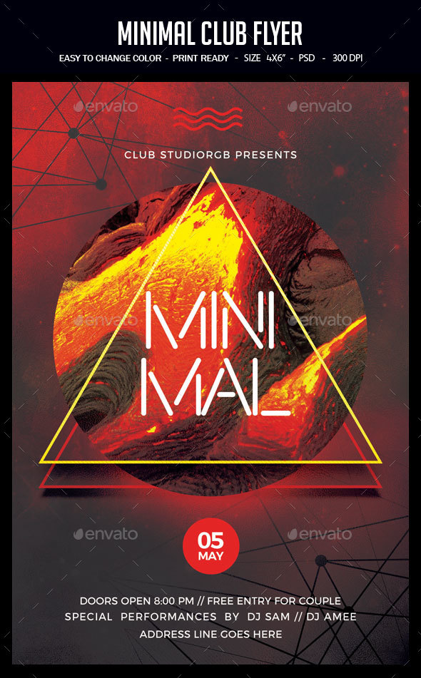 Minimal Club Flyer - Clubs & Parties Events