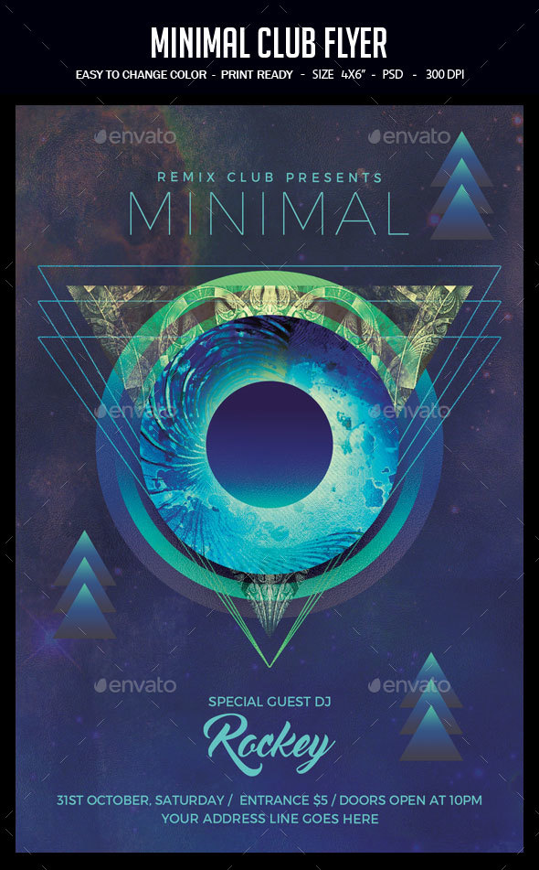 Minimal Club Flyer - Clubs & Parties Events