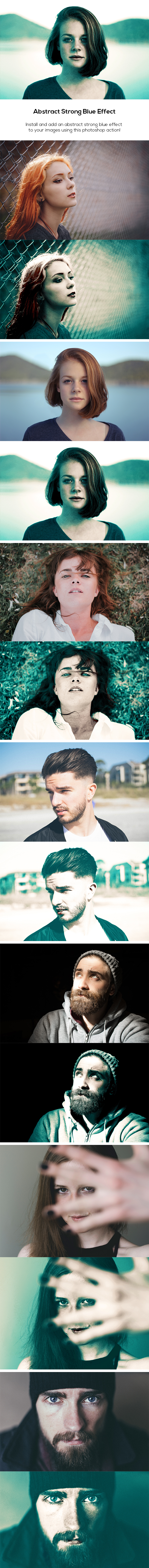 Abstract Strong Blue Effect - Photo Effects Actions