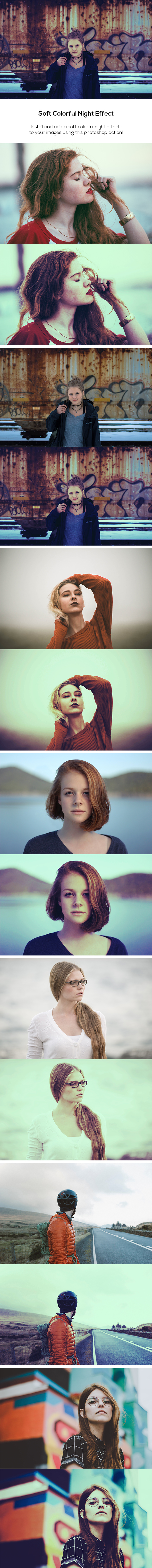 Soft Colorful Night Effect - Photo Effects Actions