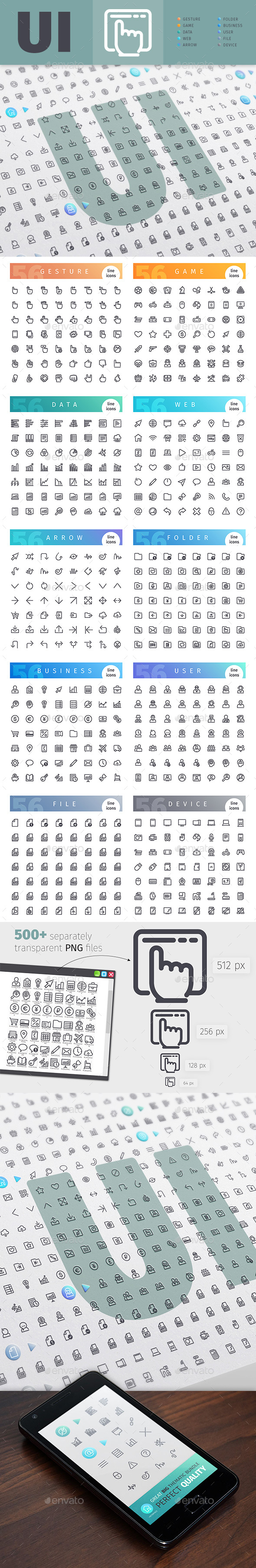User Interface Thematic Collection of Line Icons - Software Icons