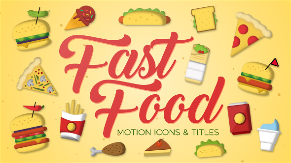 Fast Food Motion Icons Titles By Luacsvfx Videohive