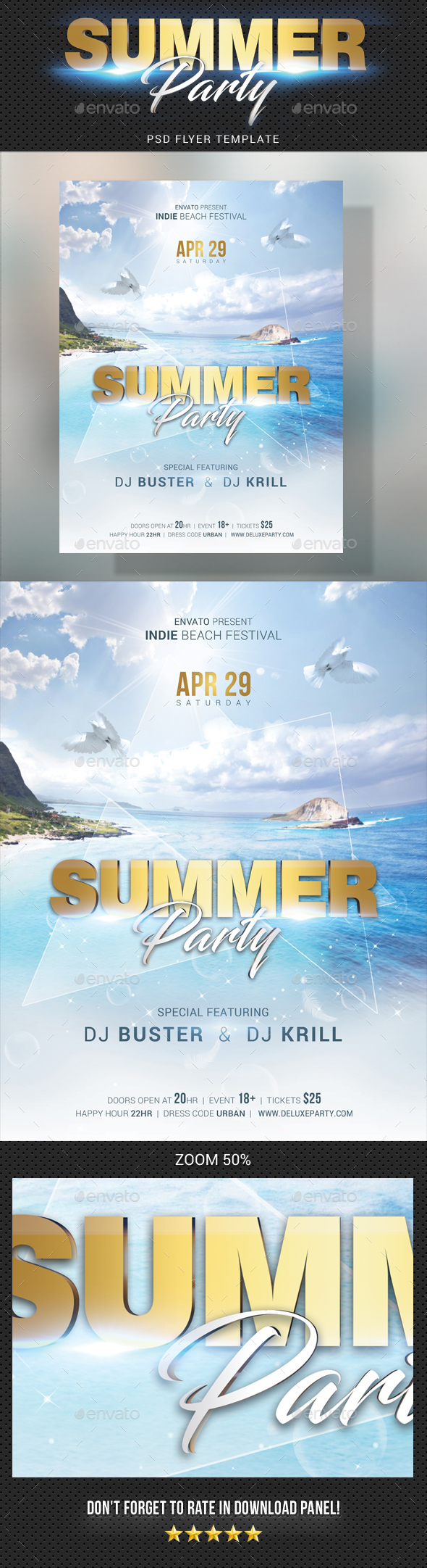 Summer Dj Party Flyer - Clubs & Parties Events