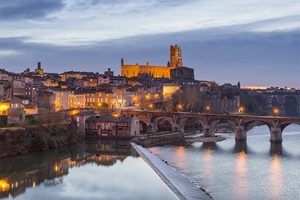 Albi, France - Albi during the Blue Hour