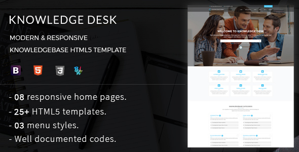 Great Knowledge Desk - Responsive Knowledgebase HTML5 Template