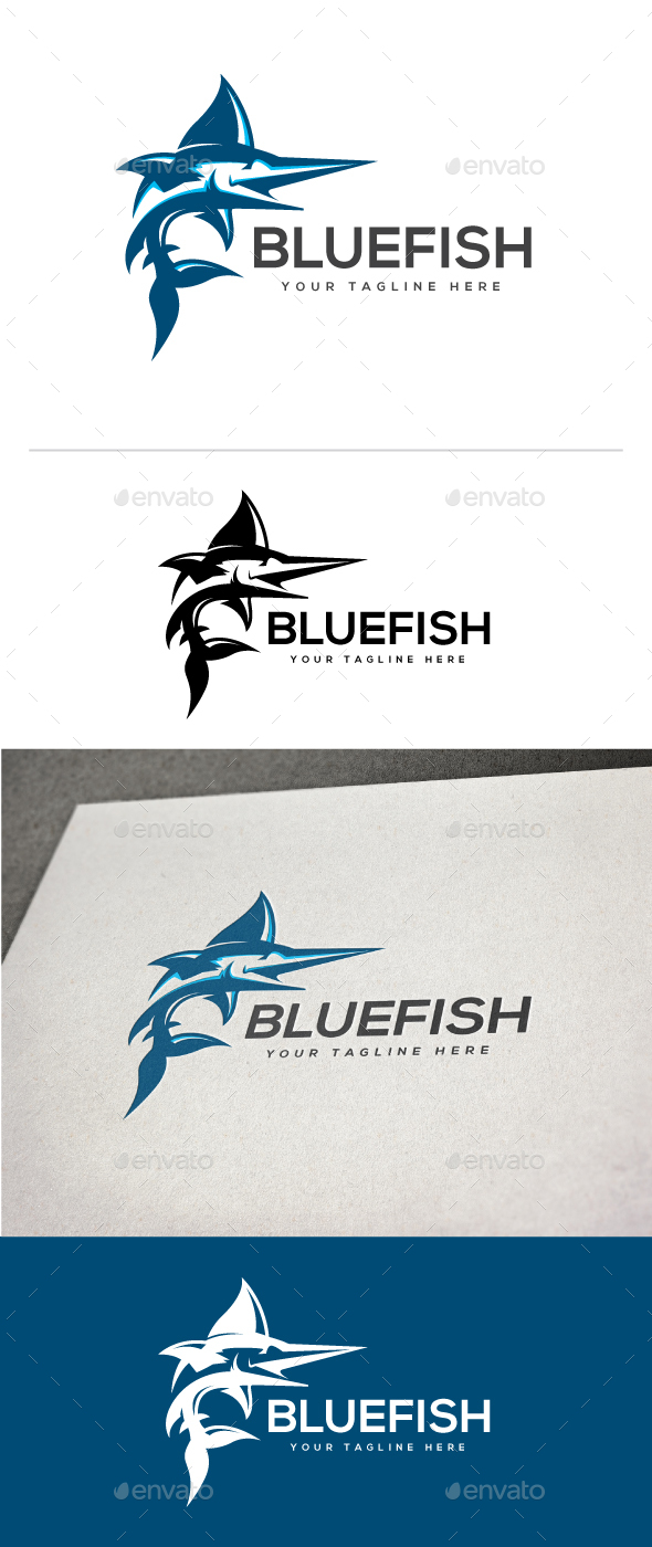Blue Fish Logo - Animals Logo Templates