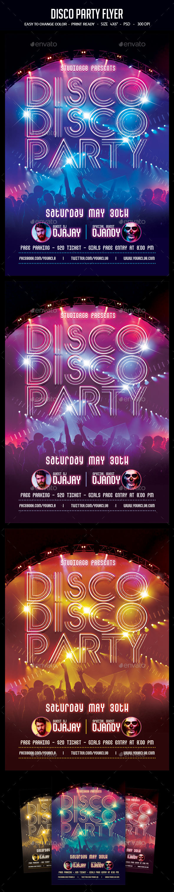 Disco Party Flyer - Clubs & Parties Events