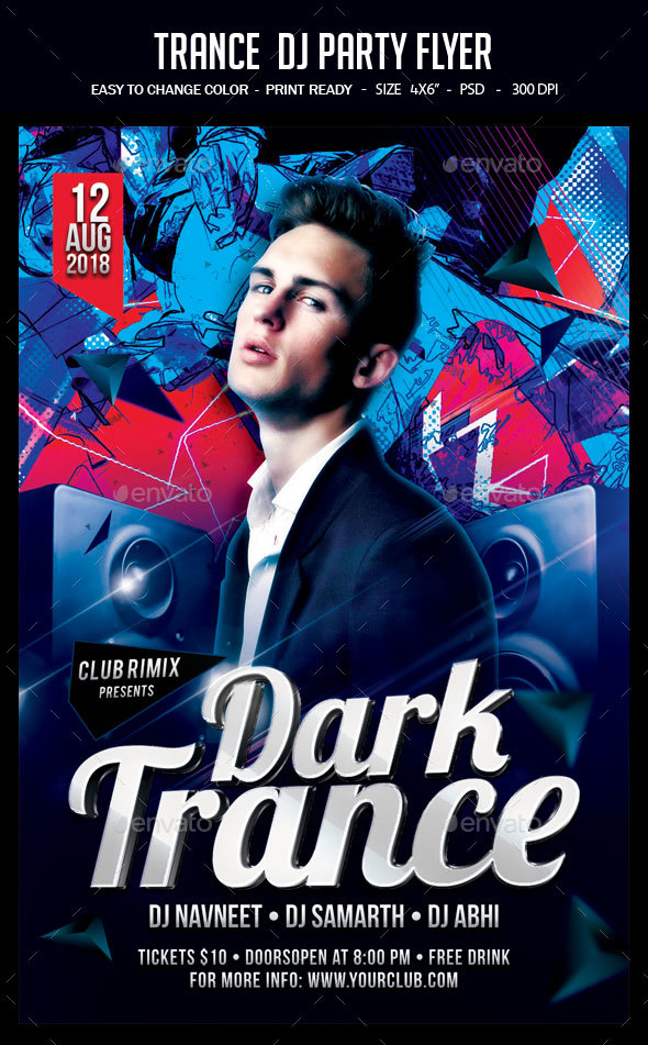 Trance Dj Party Flyer - Clubs & Parties Events