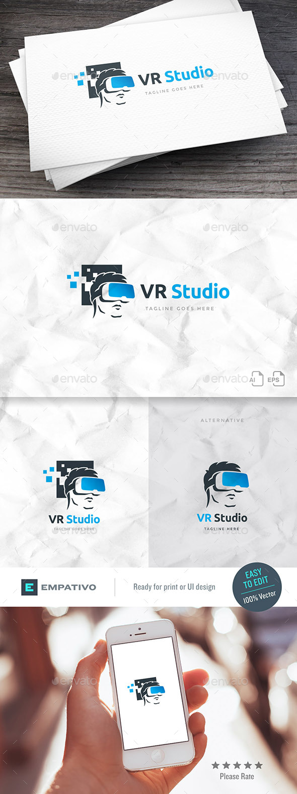VR Studio Logo Template - Humans Logo Templates