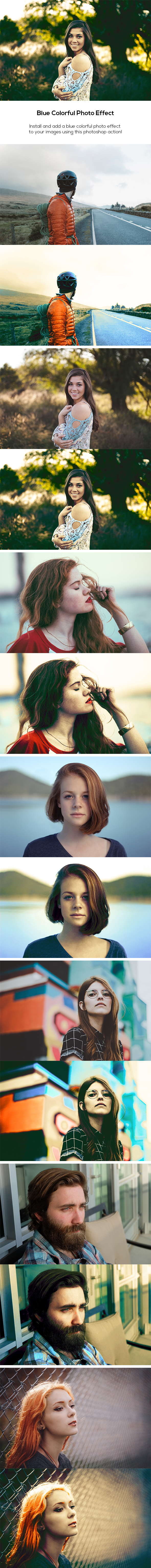 Blue Colorful Photo Effect - Photo Effects Actions