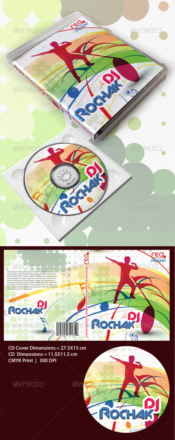 Music Disk Cover/Box Template - CD & DVD Artwork Print Templates